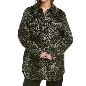 All saints black white leopard Jessa Shacket jacket
